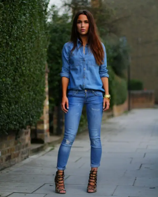 2-denim-on-denim-outfit-with-lace-up-sandals