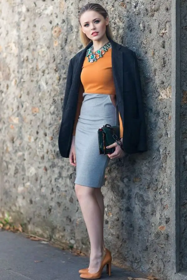 2-gray-and-orange-outfit-withblazer