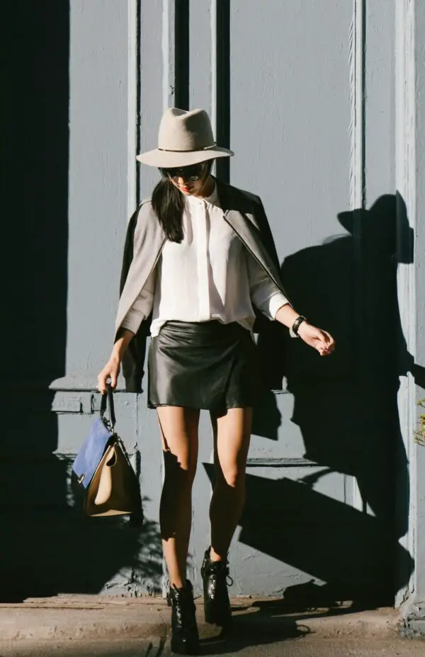2-leather-skirt-with-simple-top-and-hat