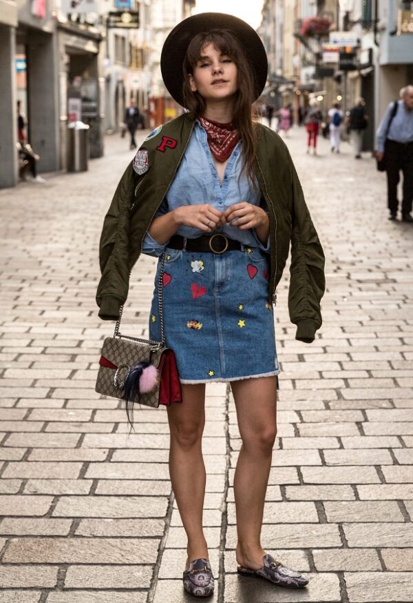 2-loafers-with-denim-outfit-and-military-bomber-jacket