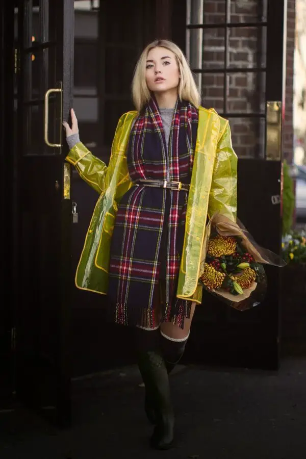 2-yellow-rain-coat-with-tartan-outfit