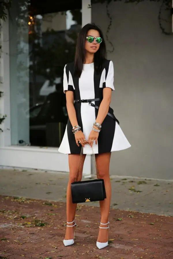 3-black-and-white-dress-with-structured-clutch