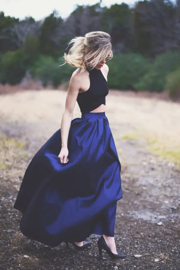 3-black-crop-top-with-blue-satin-skirt
