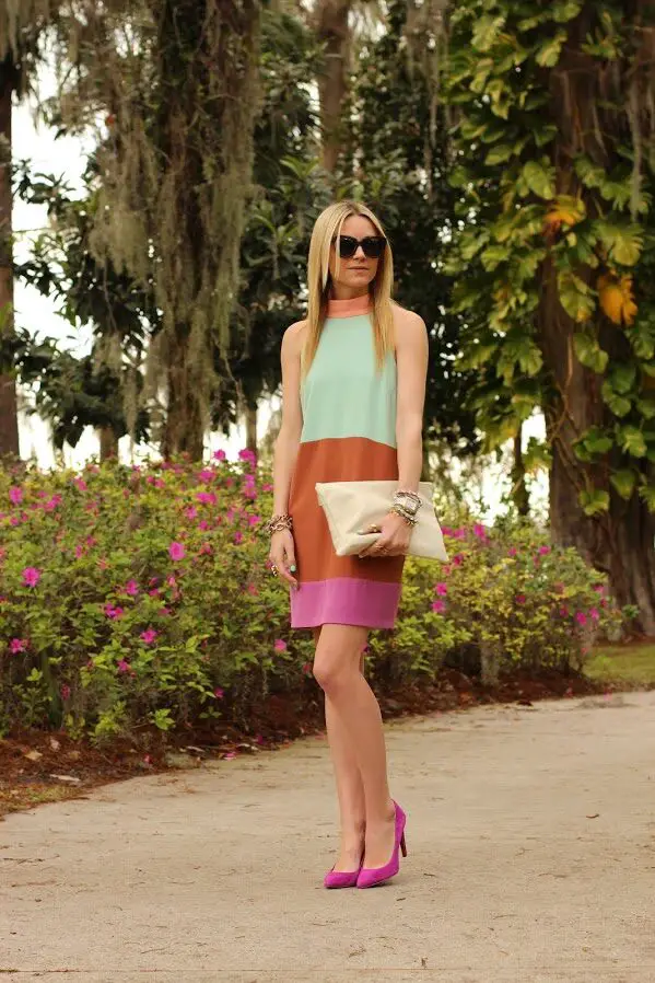 3-color-blocked-dress-with-cute-shoes