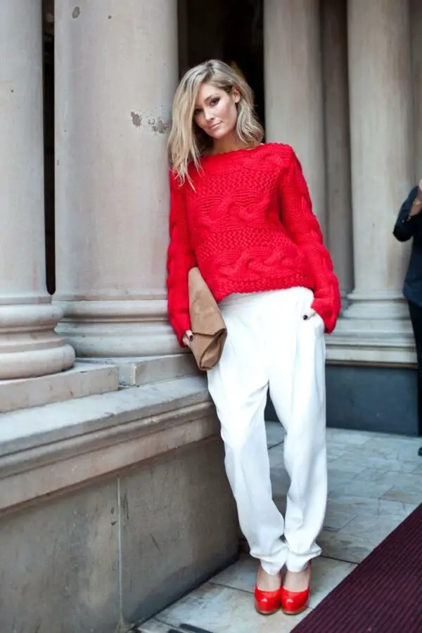 3-red-pumps-with-harem-pants-and-red-sweater