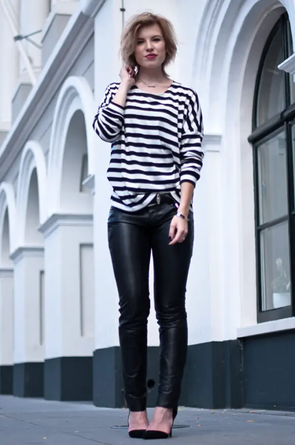 3-striped-blouse-with-leather-trousers