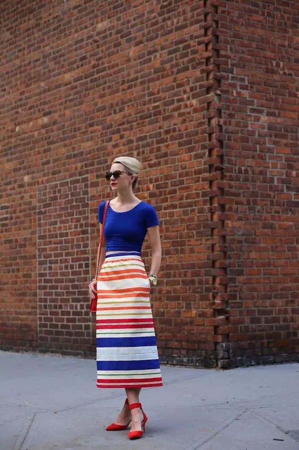 3-striped-midi-skirt-with-cobalt-blue-top