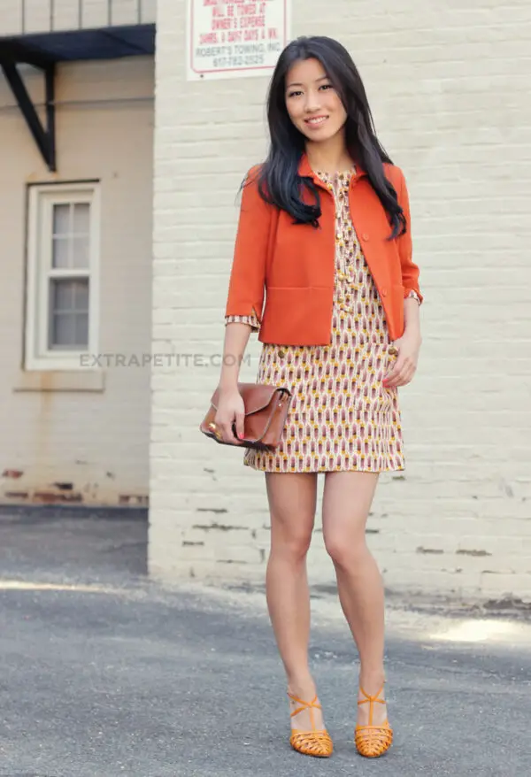 4-cropped-orange-blazer-with-printed-dress