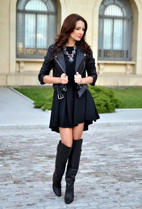 4-leather-jacket-with-black-dress