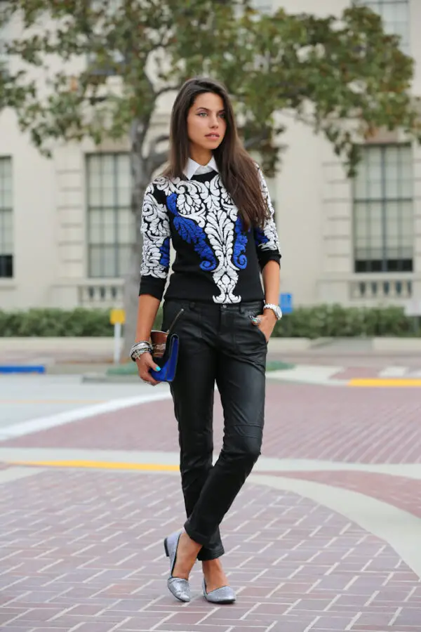4-leather-pants-with-printed-sweater-1