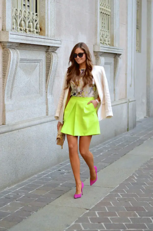 4-neon-yellow-skirt-with-floral-top-and-blazer-1