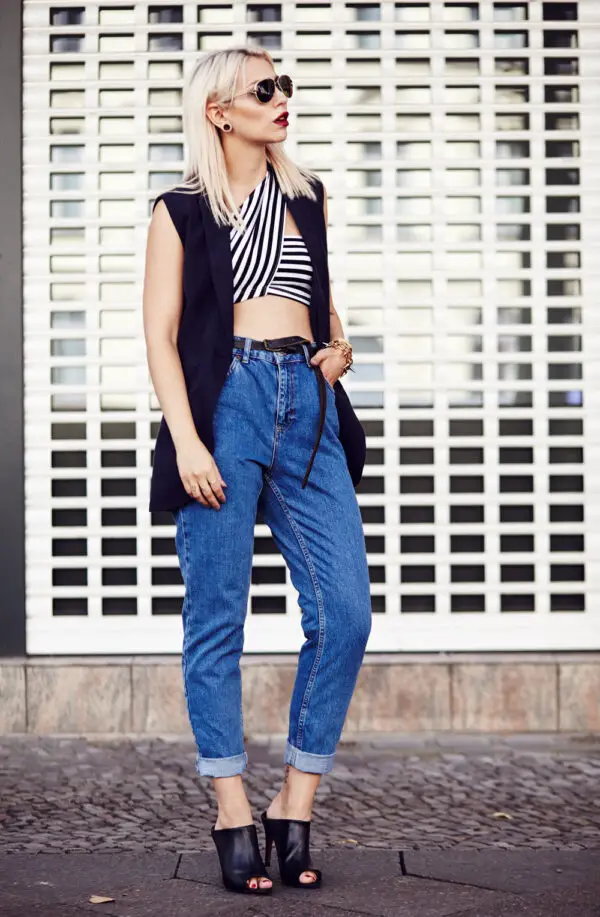 4-striped-bandeau-top-with-chic-vest-and-cuffed-jeans-1