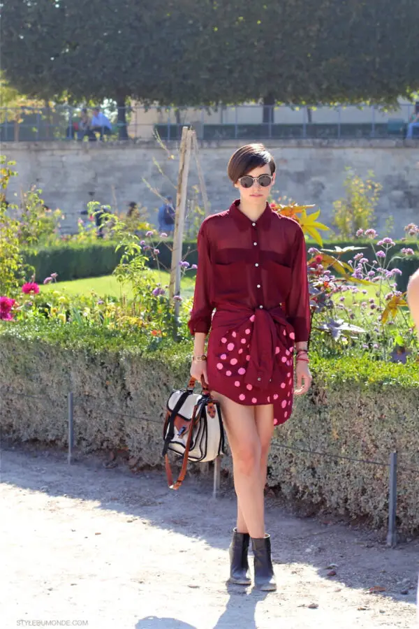 5-burgundy-shirt-dress-with-cute-shoes