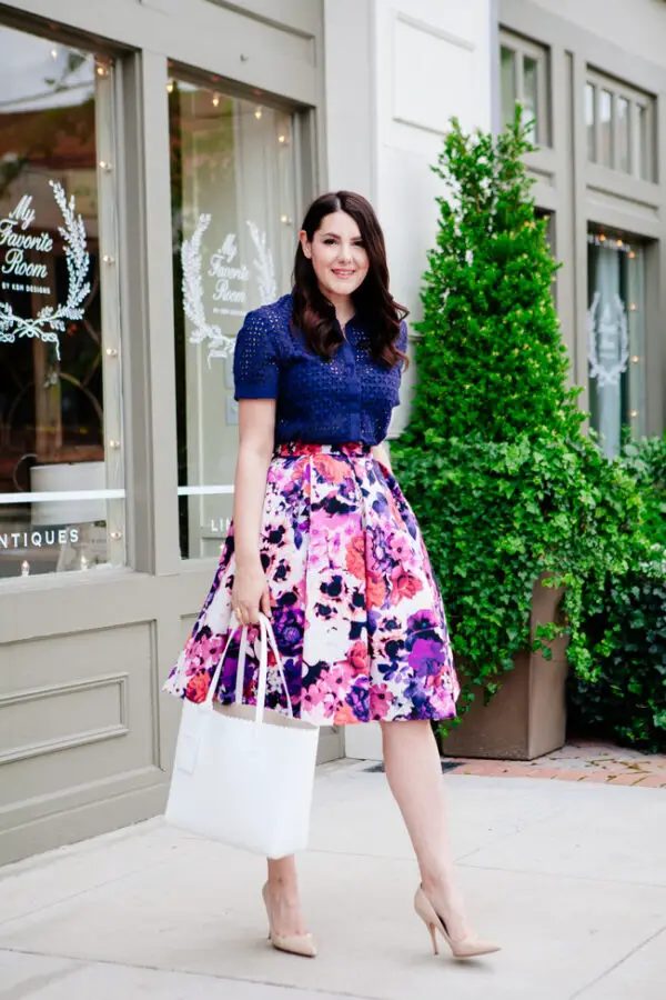 5-chic-top-with-floral-skirt-and-nude-pumps
