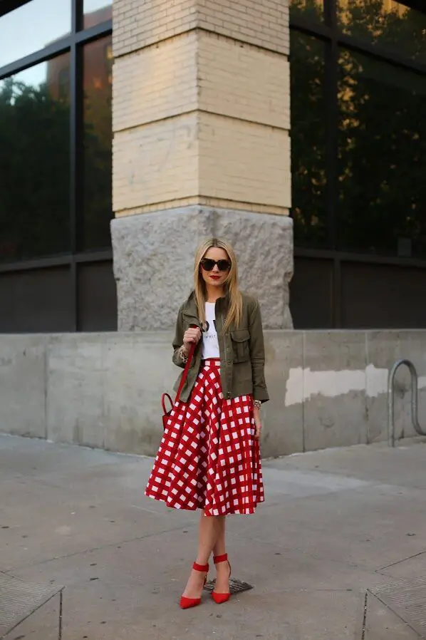5-gingham-skirt-with-olive-green-shirt