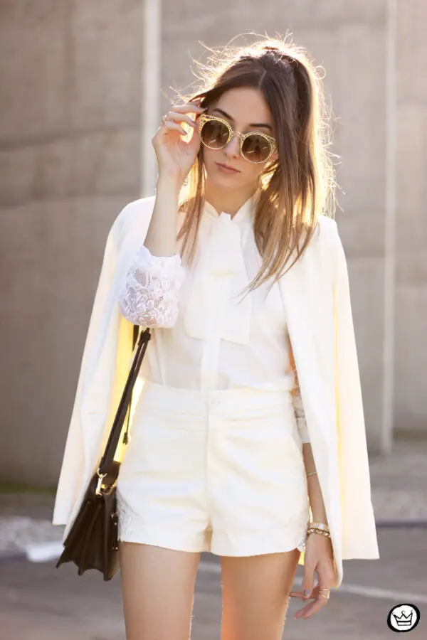 5-sleek-blazer-with-lace-pussy-bow-blouse-and-shorts
