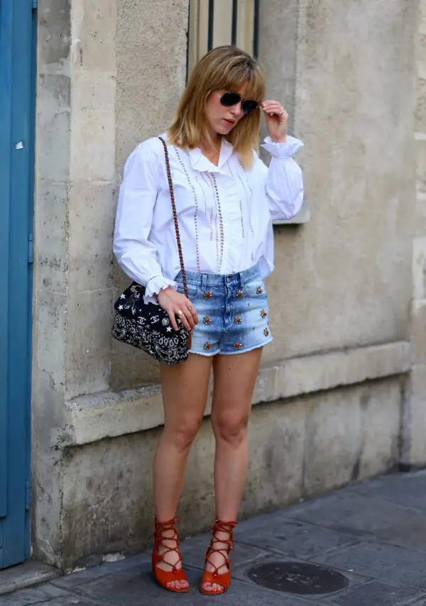 6-embellished-shorts-with-victorian-blouse