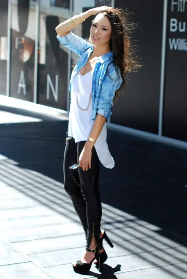6-leather-leggings-with-chambray-shirt