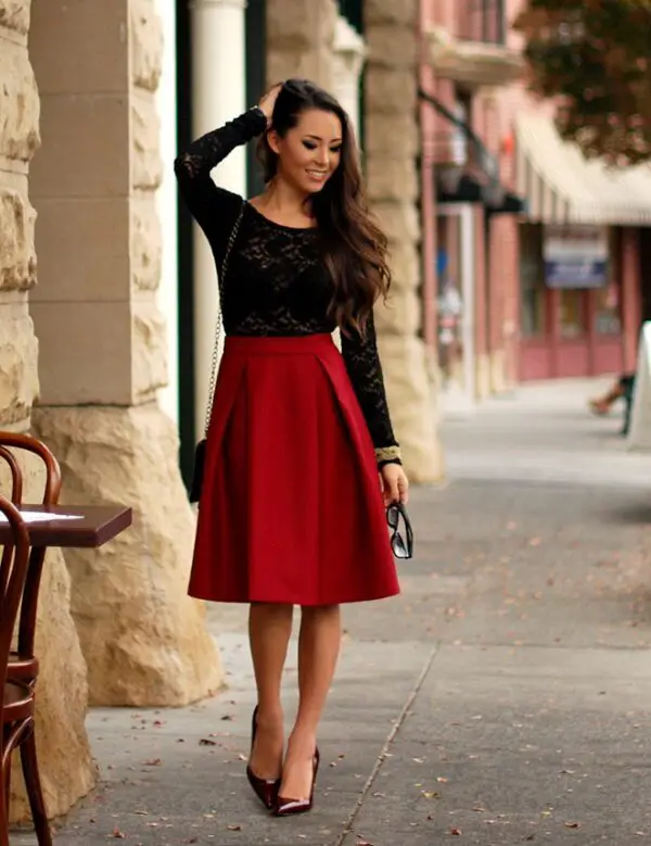 7-lace-top-with-red-skirt-and-burgundy-pumps