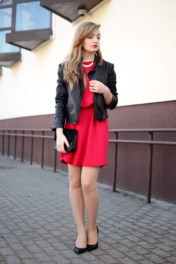 7-leather-jacket-with-red-dress