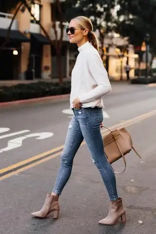 ankle-boots-outfit-with-jeans-and-white-top