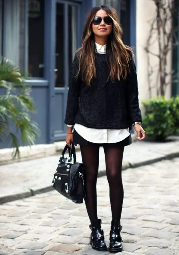 black-and-white-layeres-outfit