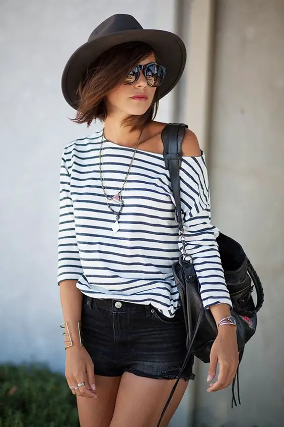 black-and-white-striped-off-shoulder-shirt