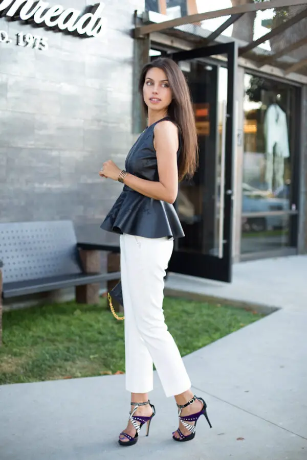 leather-peplum-top-and-white-pants-1