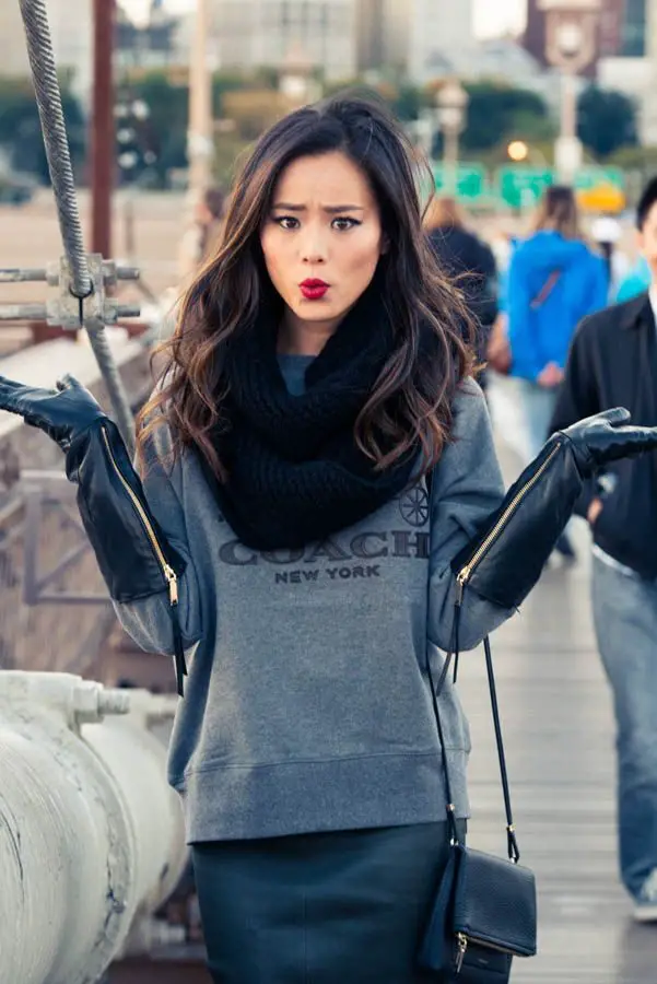 long-gloves-over-gray-sweater