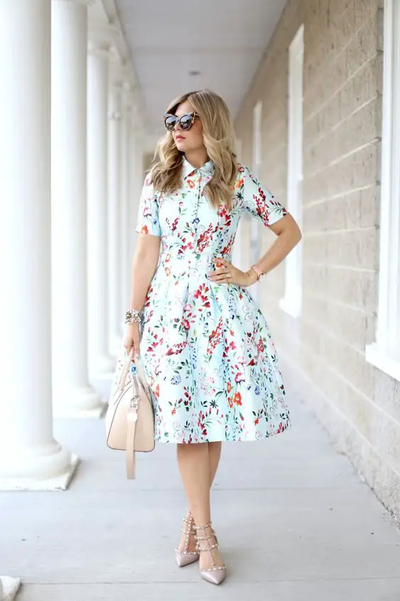 nude-valentino-pumps-and-floral-dress