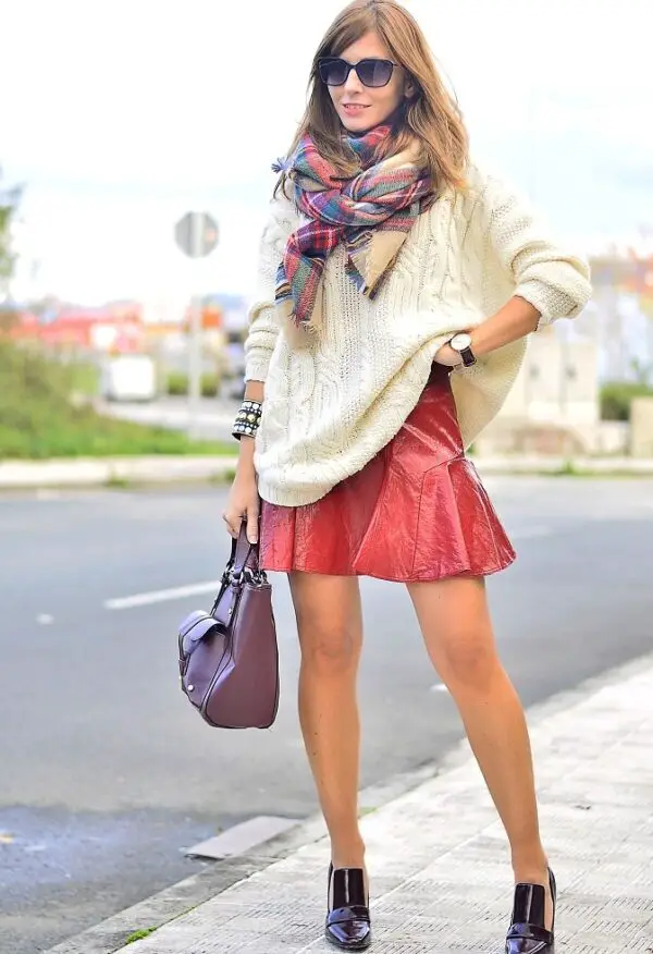 red-leather-skirt