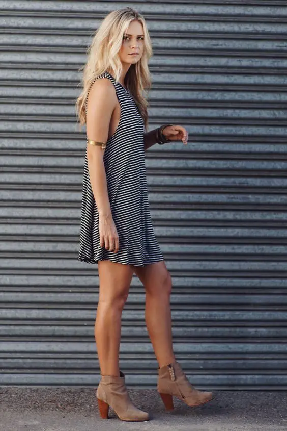 spring-striped-dress-and-boots