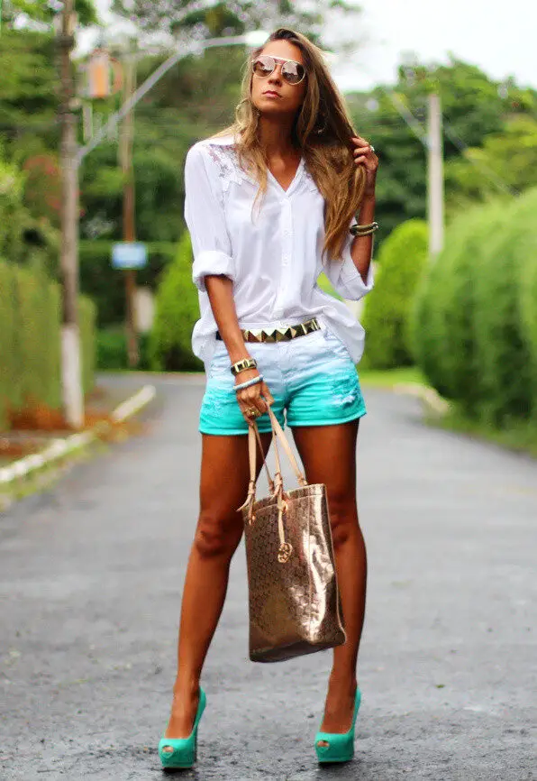 teal-to-white-ombre-shorts