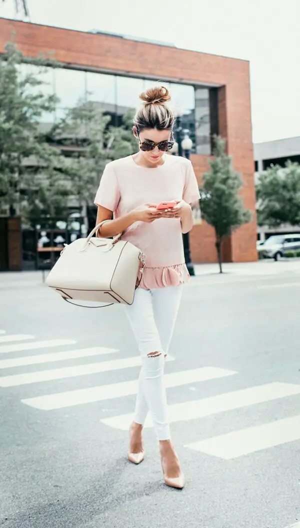 white-jeans-and-blush-hued-top