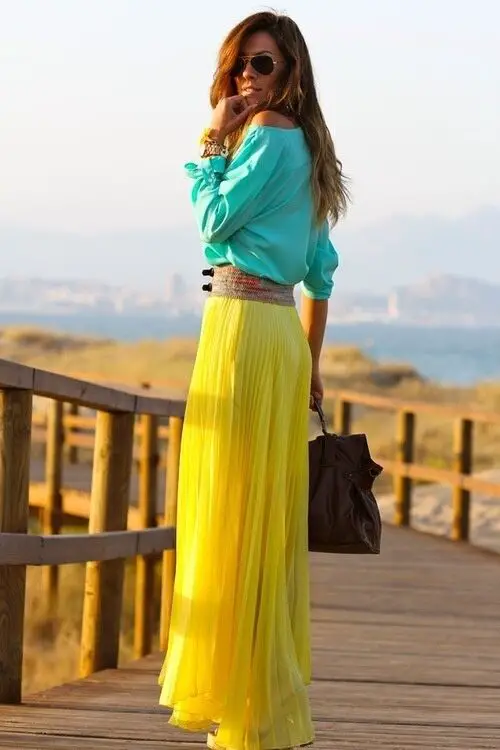 yellow-maxi-skirt